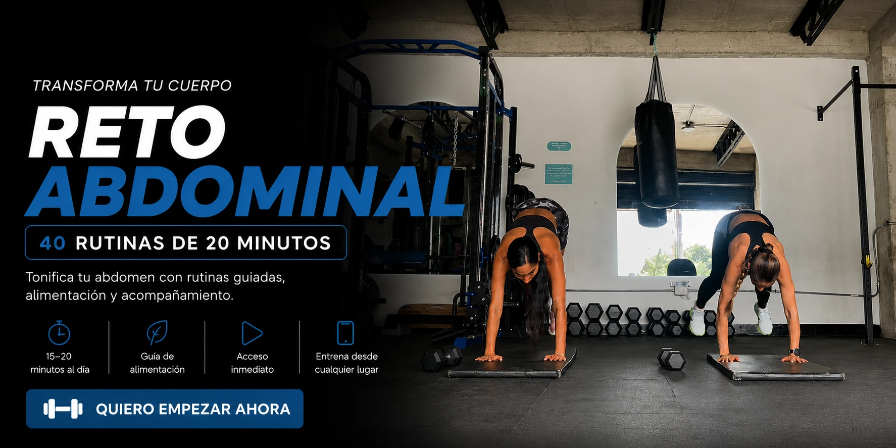 Reto Abdominal — 40 rutinas de 20 minutos